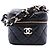 Chanel Vanity Case Cube in Pelle di Agnello Matelassé Nera CC Nero