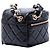 Chanel Vanity Case Cube in Pelle di Agnello Matelassé Nera CC Nero - vista 2