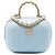 Vanity Beauty Case Chanel Blue Quilted Lambskin CC Bubble con catena Blu chiaro