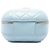 Vanity Beauty Case Chanel Blue Quilted Lambskin CC Bubble con catena Blu chiaro - vista 3