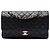 Chanel Black Medium Classic Caviar Double Flap Nero