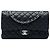 Chanel Black Medium Classic Caviar Double Flap Negro