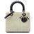 Dior Yellow Medium Embroidered Lambskin Microcannage Lady Dior Giallo