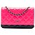 Portafoglio Chanel Pink CC Bicolor Quilted Patent Wallet on Chain Rosa