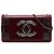 Chanel Boy Brick Horizontal Flap in pelle d'agnello rossa e acrilico Rosso Bordò