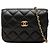 Pouch Chanel Black Mini CC Quilted Lambskin Pearl Crush con catena Nero