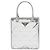 Tote Triangle Prada in pelle Spazzolato metallizzata argento