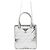 Tote Triangle Prada in pelle Spazzolato metallizzata argento - vista 17