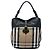 Borsa Hobo Sycamore Burberry Brown Medium Mega Check in tela e pelle Marrone Marrone chiaro