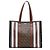 Burberry Brown TB Monogram E Canvas Stripe Book Tote Braun