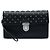 Pochette da polso Prada in Saffiano nero con borchie e chiusura push lock