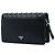 Pochette da polso Prada in Saffiano nero con borchie e chiusura push lock - vista 2
