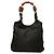Borsa Hobo Prada in Tessuto nera con manico di perle Nero