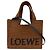 Borsa Tote Font Piccola in Raphia Marrone LOEWE