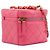 Chanel Small CC Vanity Case aus gestepptem Lammleder in Rosa mit Kette Pink - Ansicht 2