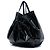 Chanel Large Spirit Cabas Tote aus schwarzem Lackleder-Stretch - Ansicht 2