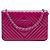 Chanel CC Wallet On Chain aus rosa Lackleder, diamantgesteppt Pink