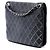 Chanel Black Quilted Metallic Distressed Lambskin CC Crystal Flap Nero - vista 2