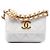 Borsa cintura a catena Chanel White Quilted Caviar Twist Your Buttons Flap Bianco