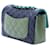 Chanel Blue Mini Rectangular Classic Tricolor Lambskin Single Flap - vista 2