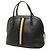 Bolsa Satchel Dome Gucci em couro de bezerro preto tamanho Medium com faixa Web - vista 2