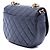 Chanel Blue CC Quilted Lambskin Chain Handle Half Moon Flap Blu scuro - vista 2