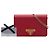 Cartera con cadena Prada Red Saffiano Lux con cierre de solapa Roja - vista 7