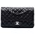 Chanel Black Medium Classic Lambskin Double Flap Nero