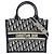Borsa Book Tote da donna Christian Dior Beige Blu navy