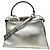 Borsa in pelle Fendi Peekaboo Argento