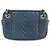 Borsa Chanel in pelle blu navy - vista 2