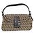 Borsa a secchiello Fendi Zucchino Mini Mamma Marrone Bianco Beige Metallico