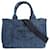 Borsa mini in denim Canapa da donna Prada Bianco Giallo Blu scuro