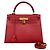 Hermès Borsa HERMES Kelly 28 in pelle Courchevel Rosso