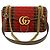 Borsa a tracolla Gucci GG Marmont in tweed e pelle con logo hardware Rosso