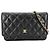 Portafoglio con catena Chanel Matelassé Nero