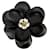 Spilla Chanel Camelia nera con strass Nero