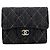 Portafoglio bi-fold Chanel in denim blu navy