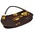 Borsa Prada floreale in nylon e pelle marrone giallo - vista 3
