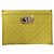 Tarjetero Chanel de piel de becerro granulada amarilla Amarillo