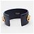 Céline Celine Bracciale rigido con borchie in pelle e metallo placcato Nero - vista 2