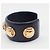 Céline Celine Bracciale rigido con borchie in pelle e metallo placcato Nero - vista 3