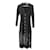 Sandro Astree langes schwarzes Strickkleid mit Fransen