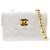 Chanel Vintage Full Flap Quilted Lambskin Mini Bianco