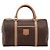Céline Celine Vintage Macadam Boston Canvas and Leather Marrone