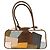 Borsa Tote Miu Miu da Donna con Fiocco e Patchwork Marrone Bianco Multicolore
