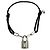 Lockit Bracciale con charm da uomo Louis Vuitton Nero Argento
