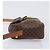 Céline Celine Vintage Macadam Circle Logo Canvas and Leather Marrone - vista 6