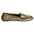 Mocassins em couro dourado Coach