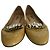 Bailarinas Miu Miu de piel charol amarilla con joya Beige